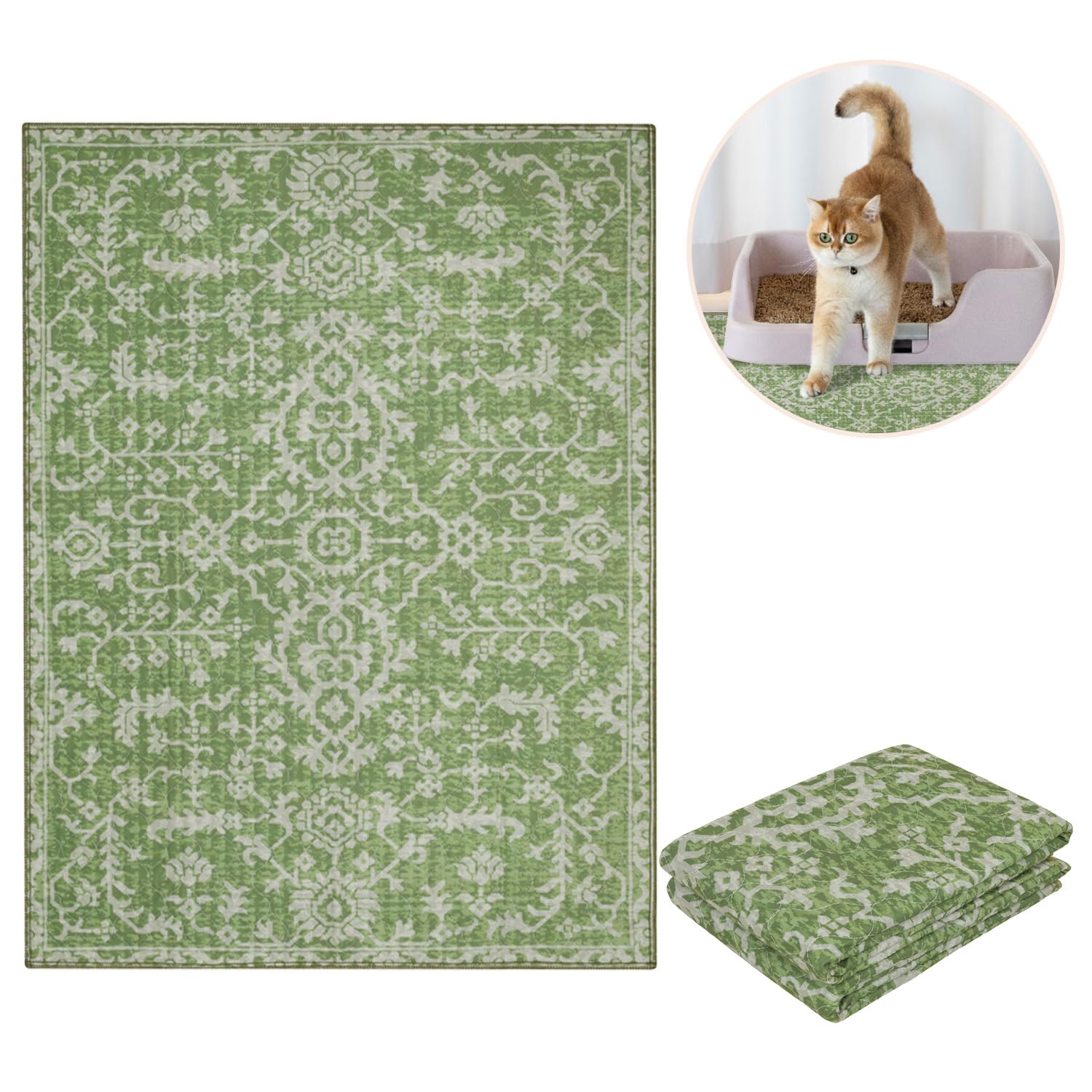 Lovewag Pets 2-pack litter mats provide backup during washing.