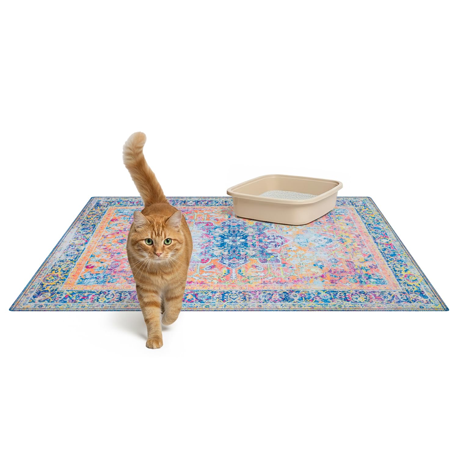 Lovewag Pets cat litter mat 2 pack large 36x48 covers more floor area for cleaner rooms