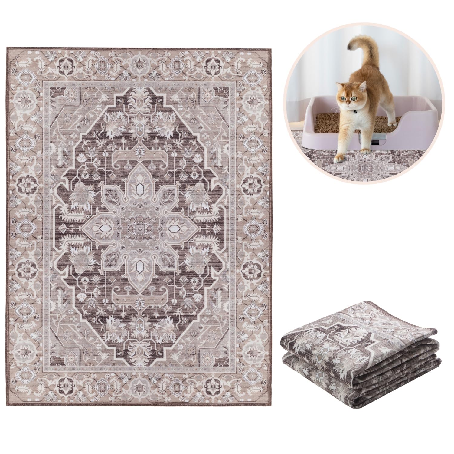 Lovewag Pets mat 2-pack machine washable for quick cleanup after use.