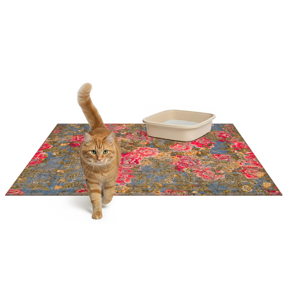 Lovewag Pets cat litter mat 36x48 coverage captures litter around the box