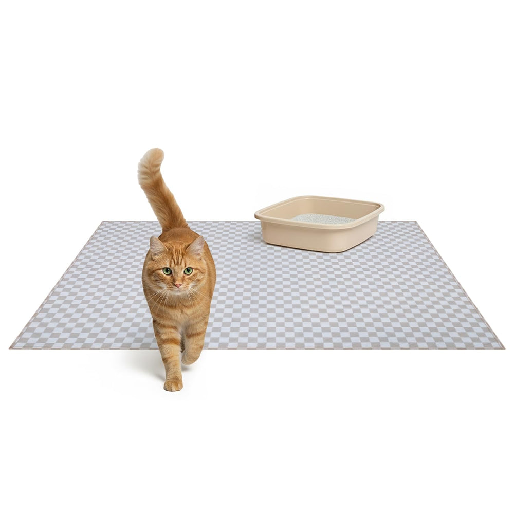 Lovewag Pets cat litter mat large 36x48 inches captures tracked litter and protects floors