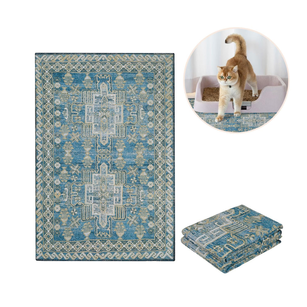 Lovewag Pets blue mesa mats display 28x41 inch coverage for ample litter control