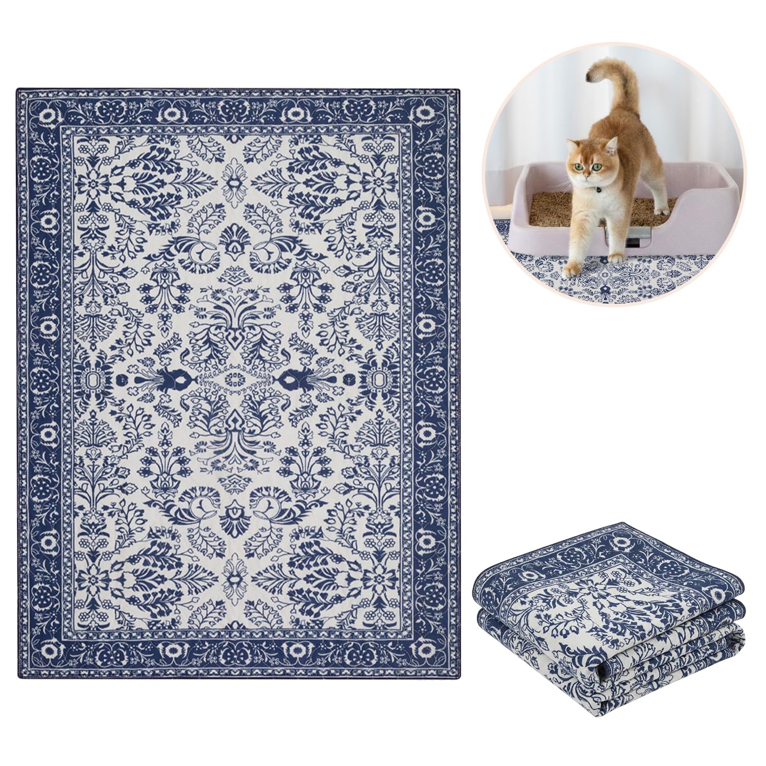 Lovewag Pets litter mat 36x48 inches keeps litter contained around the box.