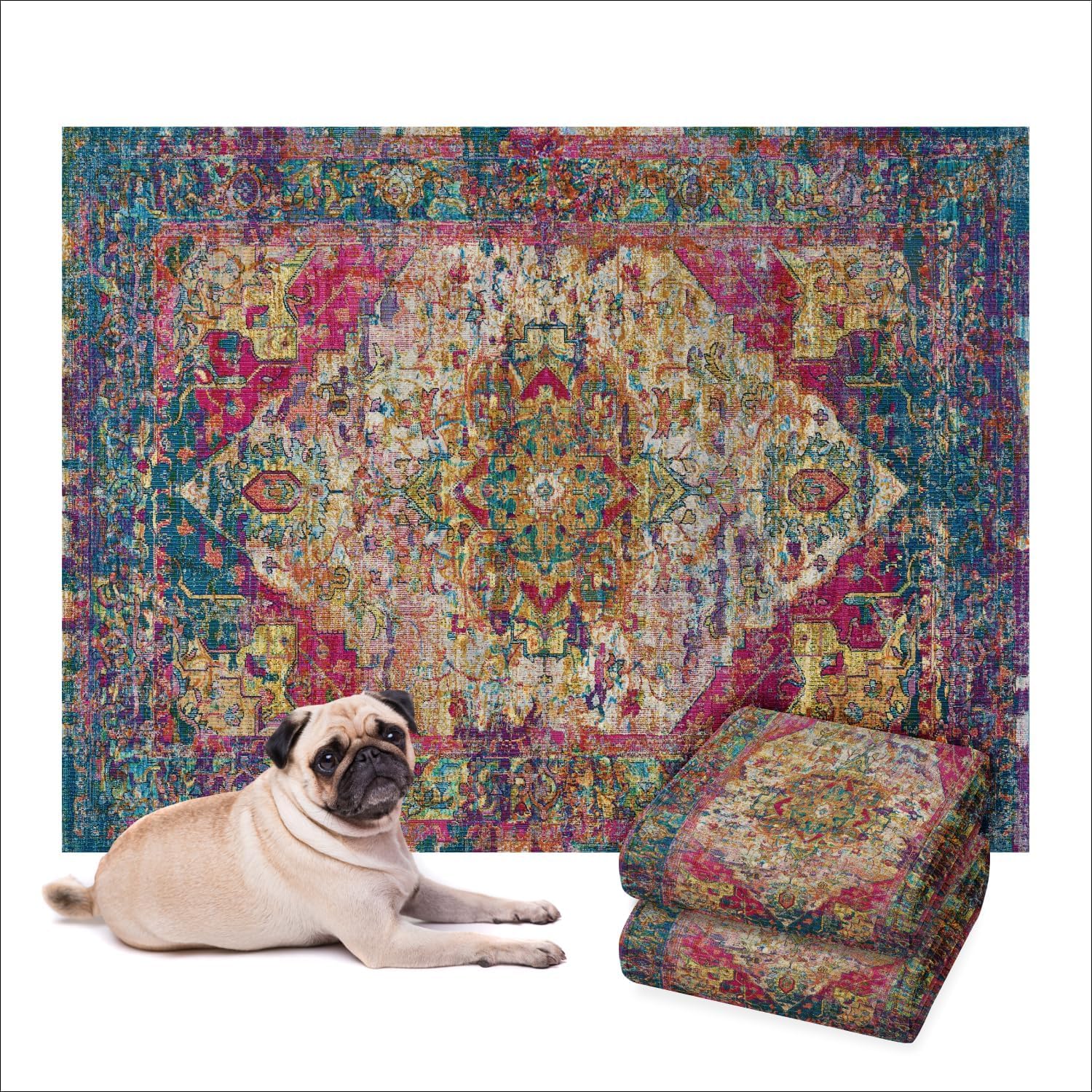 Lovewag Pets 36x48 washable pee pad decorative floor mat blends with home decor while protecting floors.
