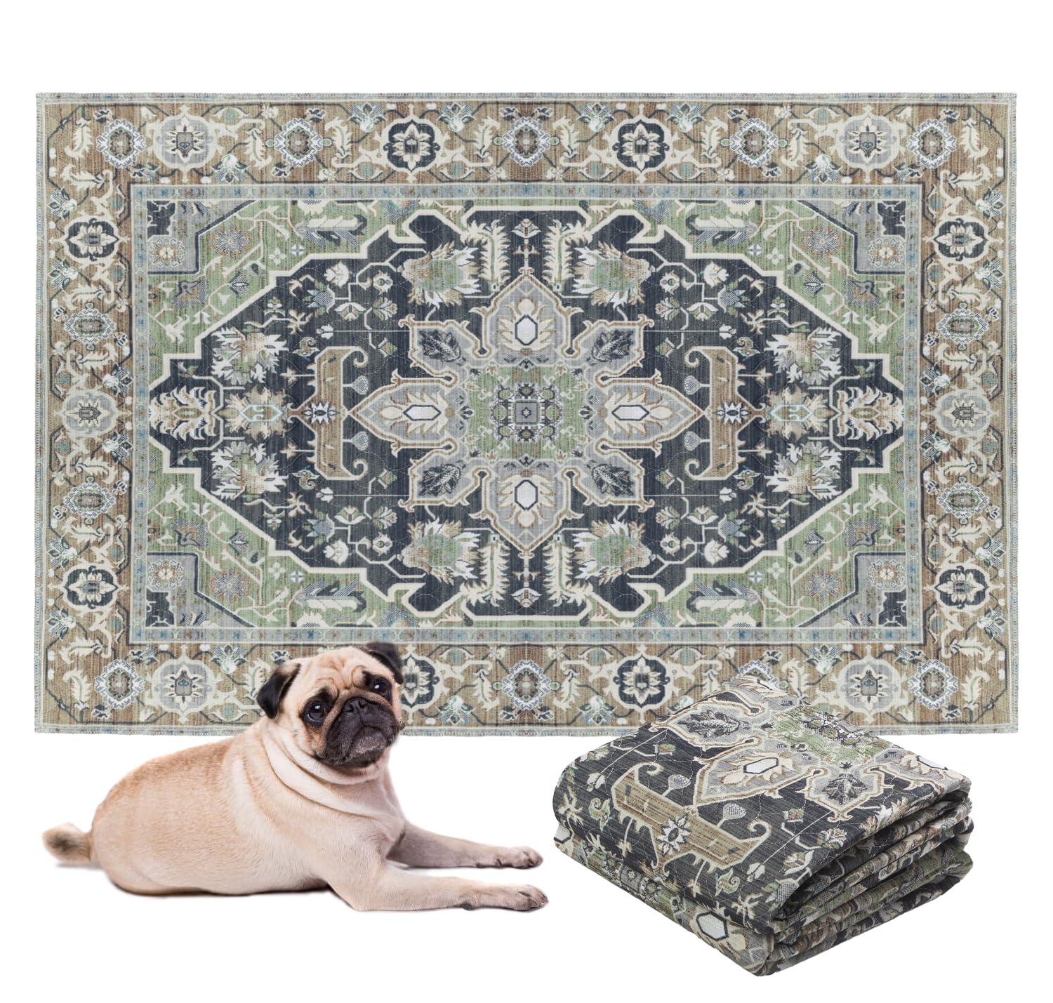 LOVEWAG washable pad acts as decorative floor mat with pet protection
