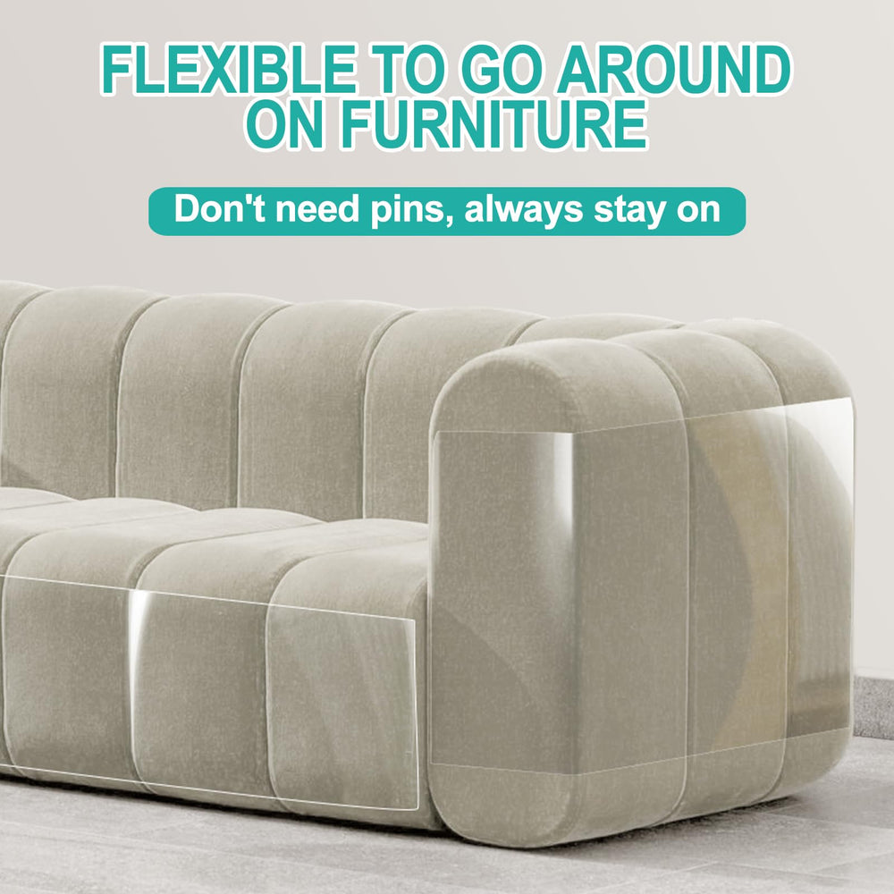 Lovinch curved-surface protection wraps smoothly around sofa edges.