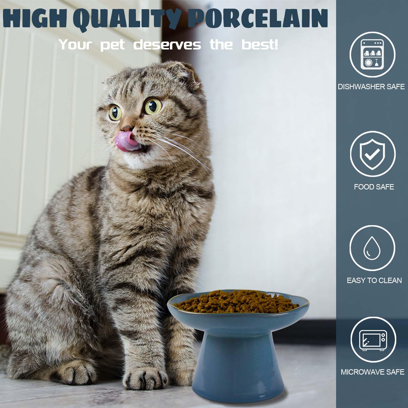 LOVINFURBABY porcelain cat bowl with smooth glaze for easy cleaning