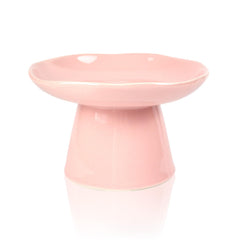 LOVINFURBABY extra wide raised cat bowl pink for comfortable feeding
