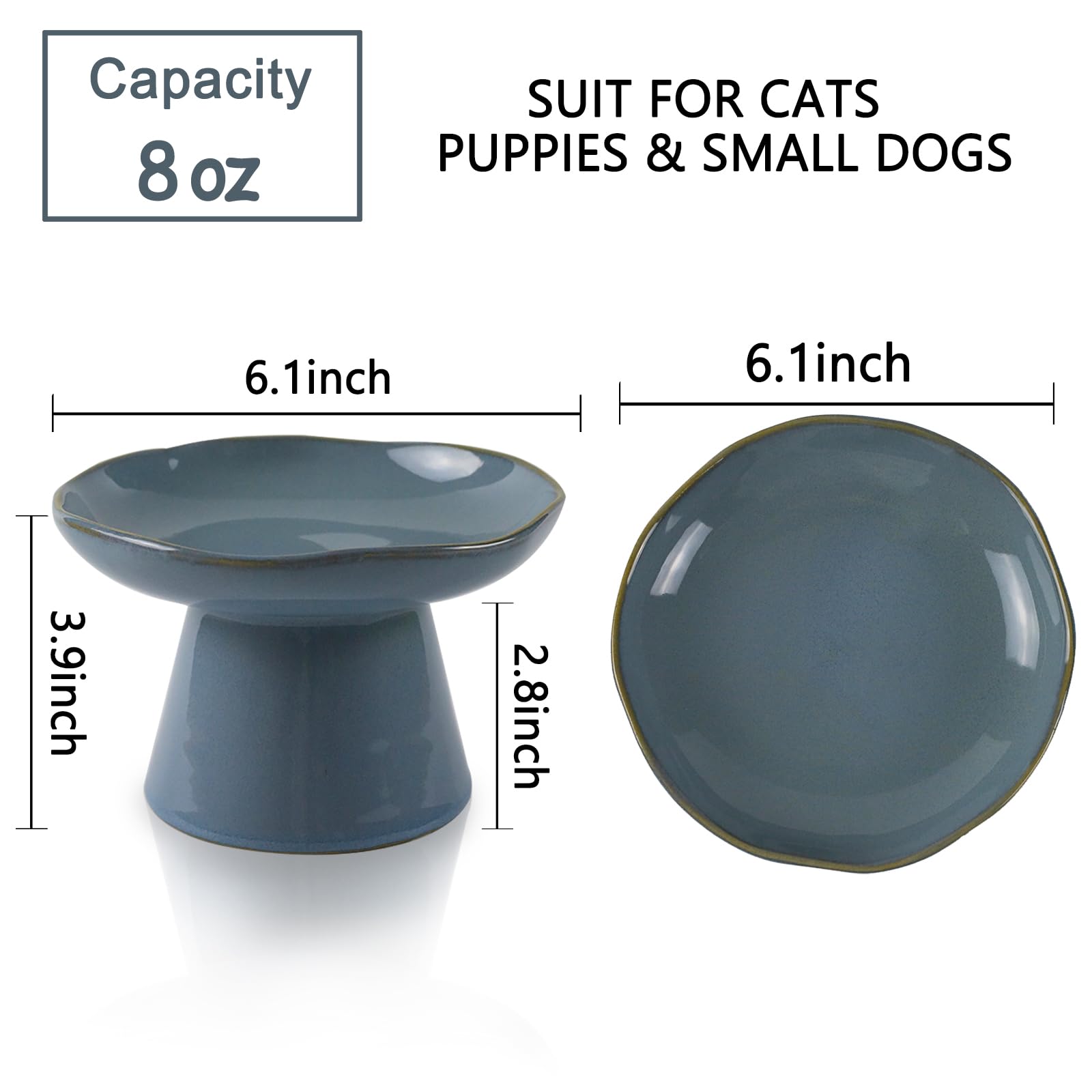 LOVINFURBABY shallow wide cat bowl reduces whisker contact during meals