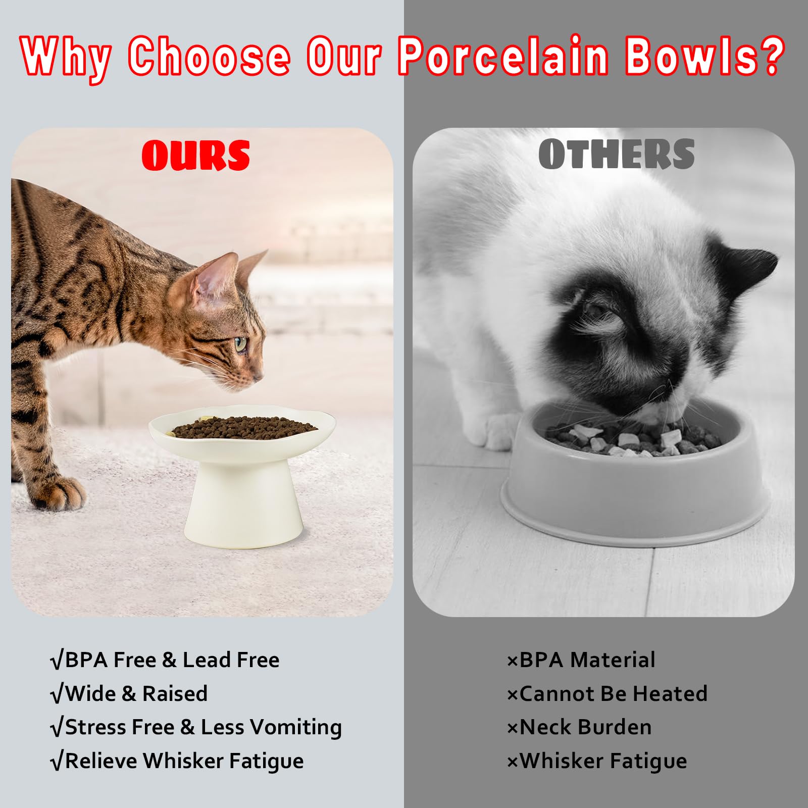 LOVINFURBABY whisker fatigue friendly design during meals.