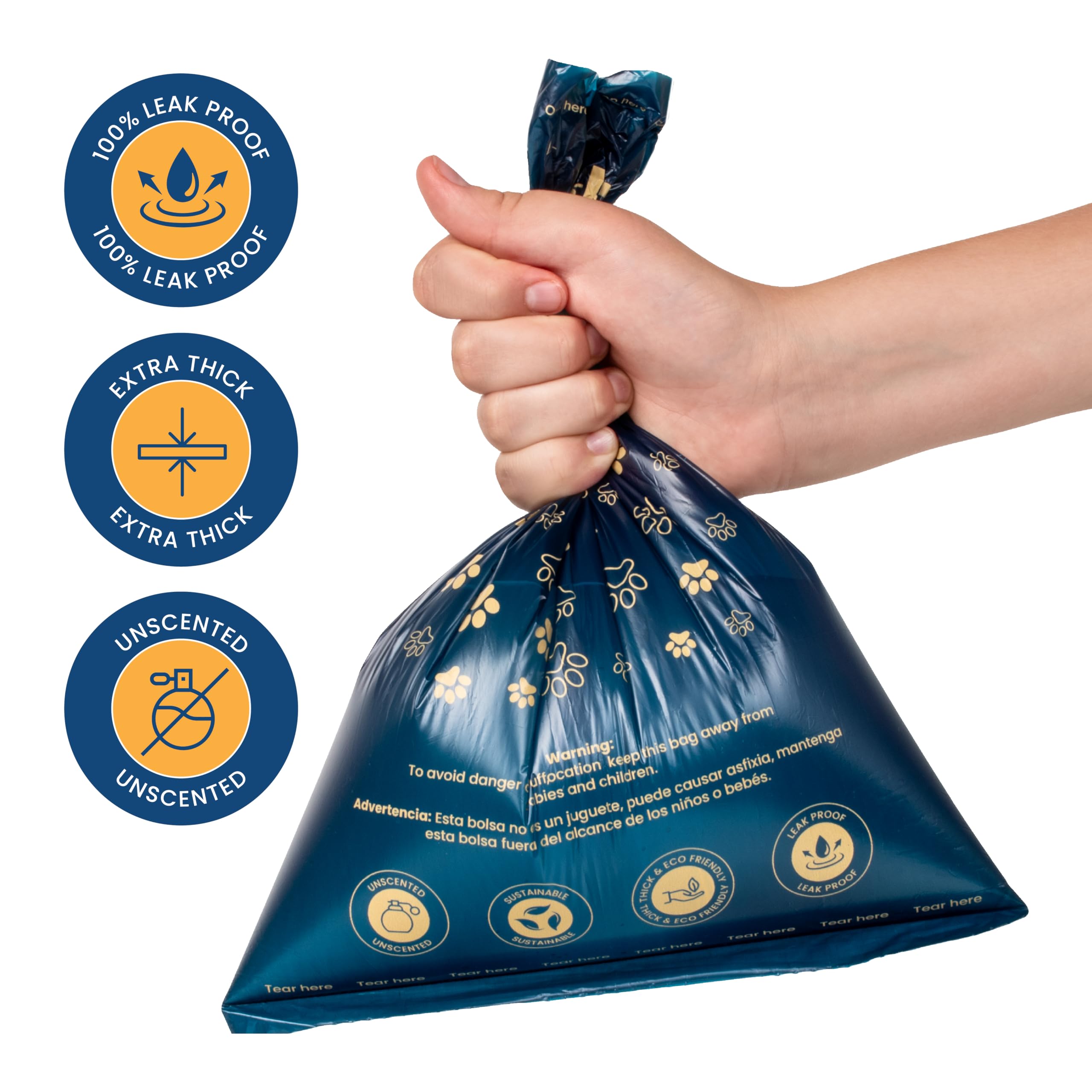 Loving Paws unscented poop bags maintain freshness while protecting sensitive noses.