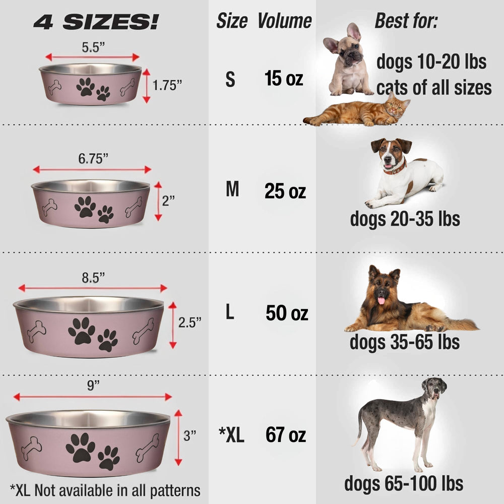Loving Pets Bella Bowl ideal for home and travel, stays put during meals.