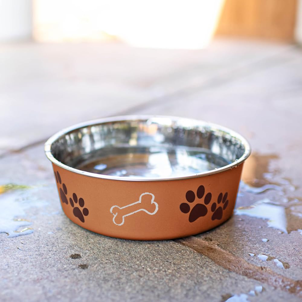 Loving Pets Bella Bowl stainless steel interior resists odors and rust