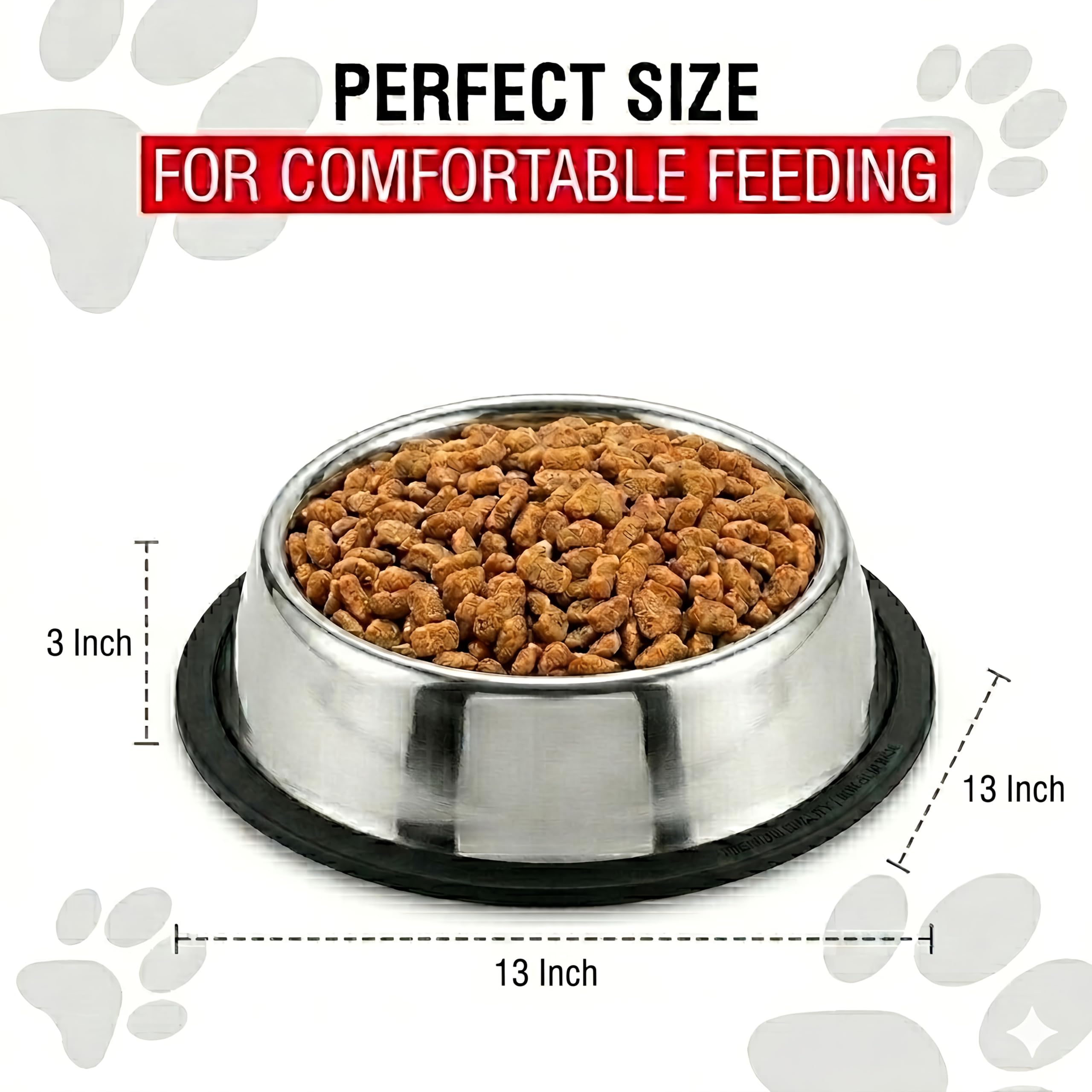 Durable bowl suitable for water and food, resisting dents and stains