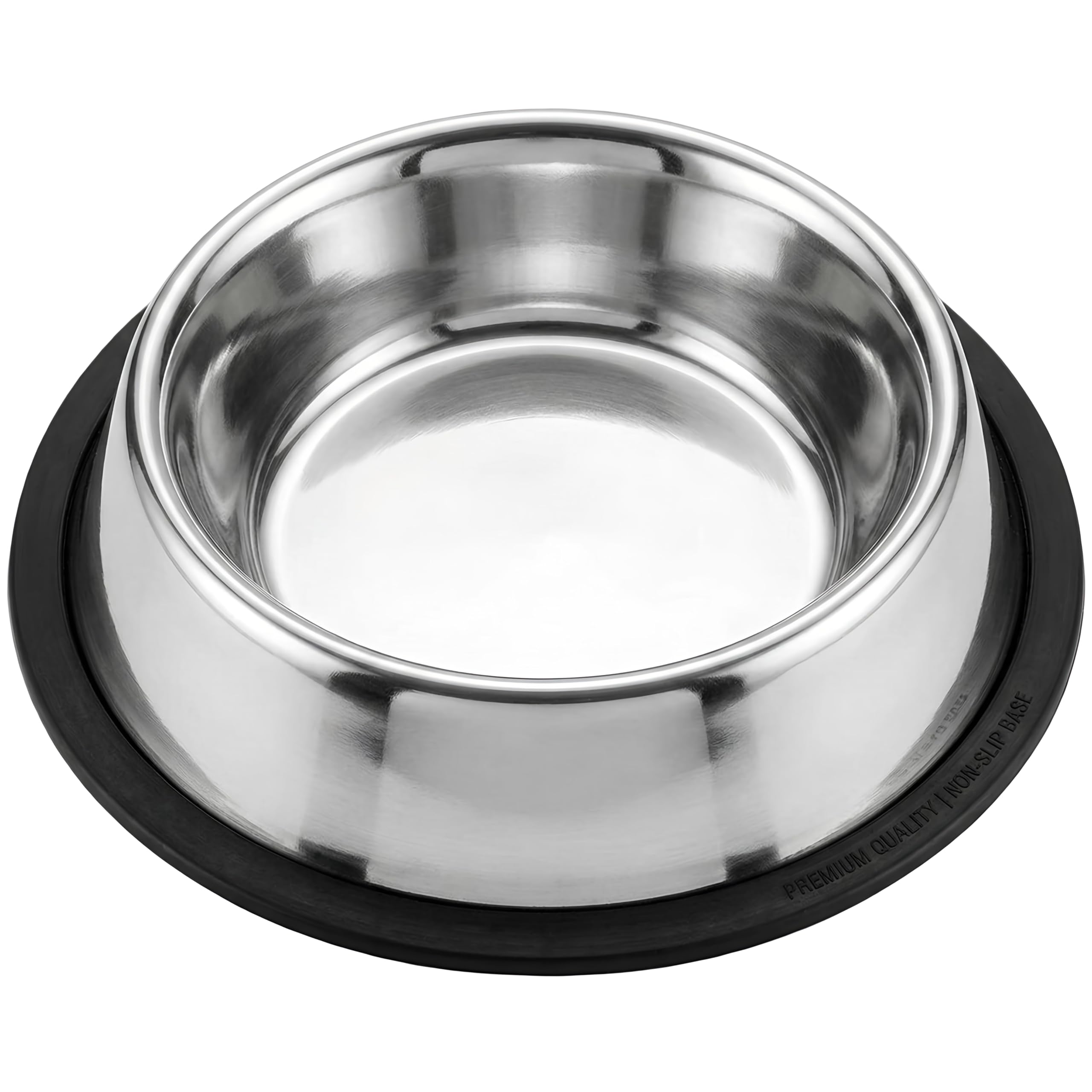 Loving Pets heavy-duty stainless steel dog bowl with non-tip design and no-spill stability.