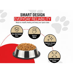 Hygienic stainless steel bowl for daily feeding and easy sanitization