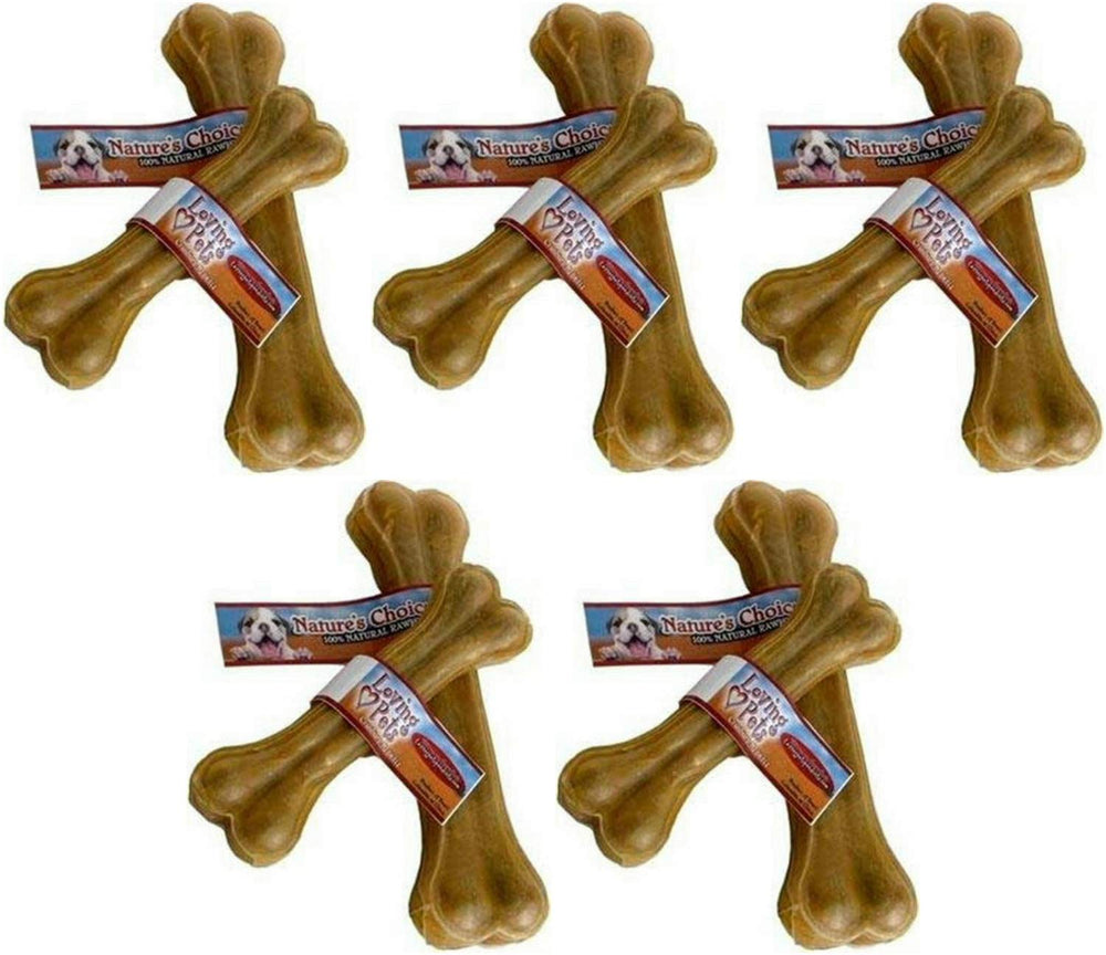Loving Pets Nature's Choice rawhide pressed bone close-up highlights dense texture for lasting chews.