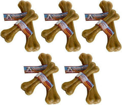 Loving Pets Nature's Choice rawhide pressed bone close-up highlights dense texture for lasting chews.