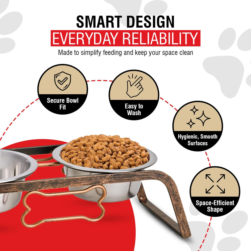 Loving Pets removable bowls facilitate quick cleaning and hassle-free refills.