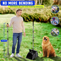 Lovinkiki pooper scooper with rake setup for effortless mess removal.