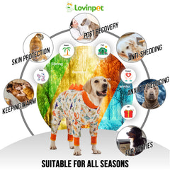 LovinPet four-leg cuffs with micro-puff sleeves secure legs comfortably.
