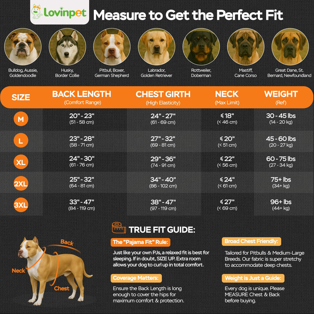 LovinPet anti-licking recovery PJs reduce chewing and licking after procedures.