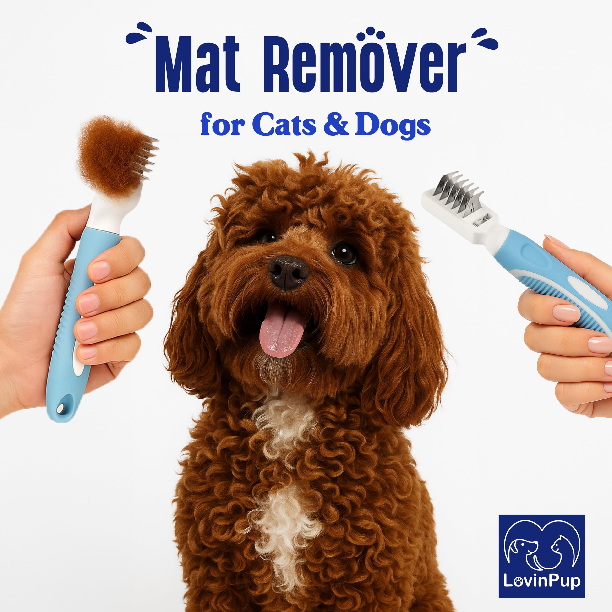 LOVINPUP Dematting Comb with skin-friendly design prevents harsh pulling.