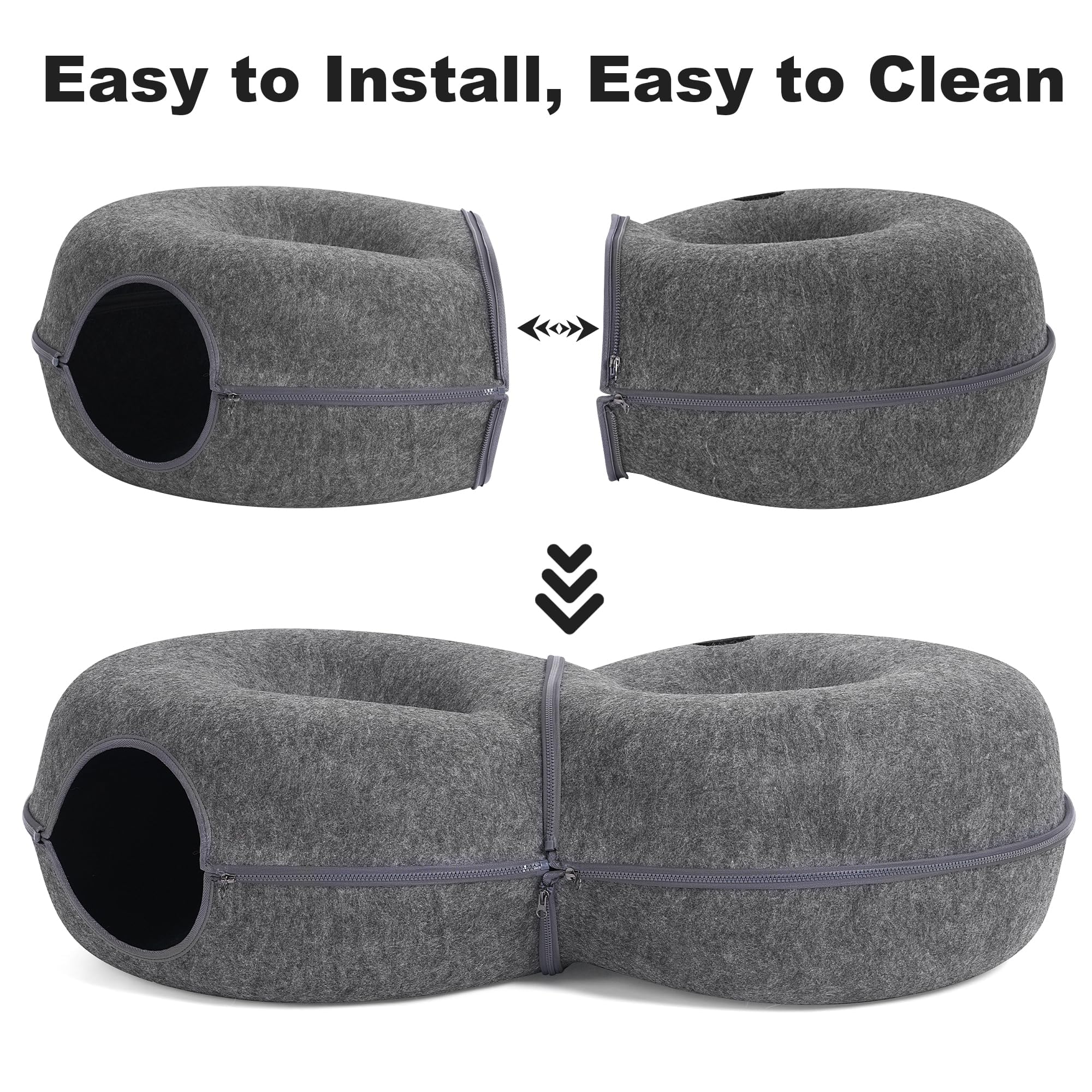 LovIntry 8-shaped cat cave complements modern home decor