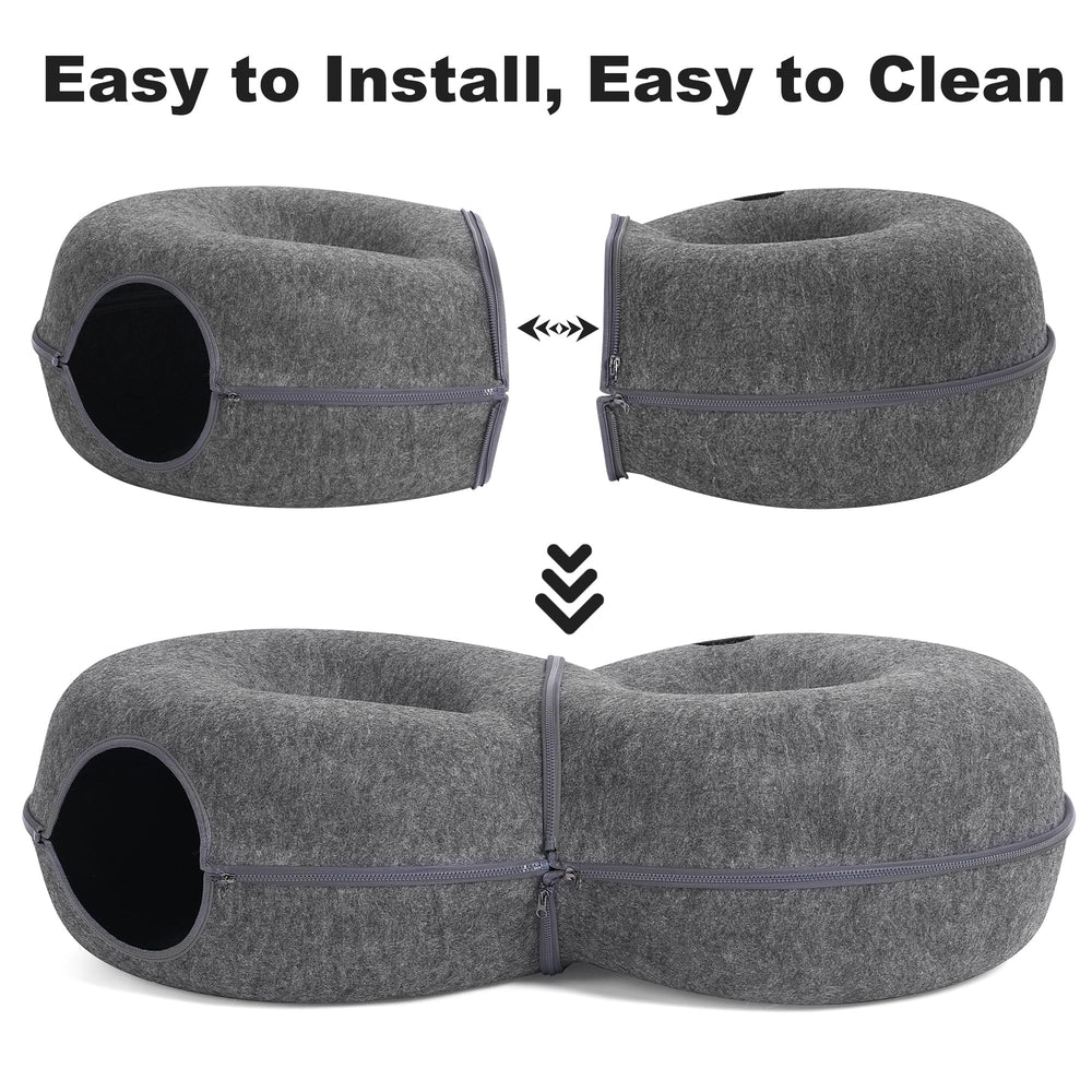 LovIntry 8-shaped cat cave complements modern home decor