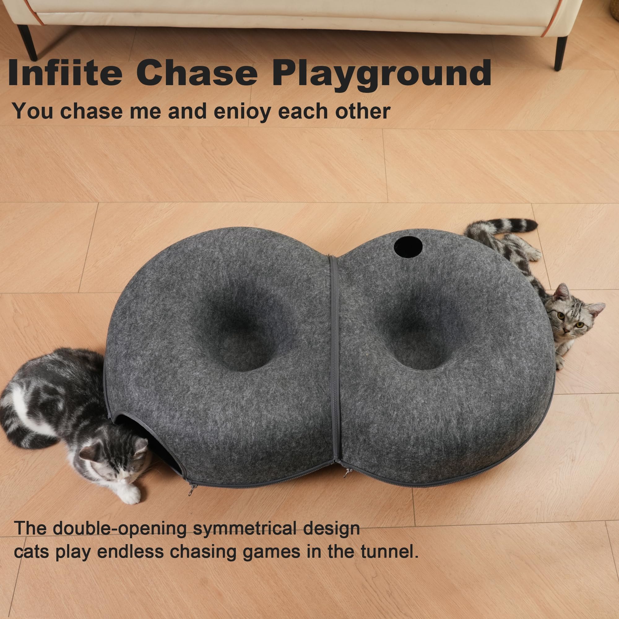 LovIntry tunnel bed with zippers for easy assembly and cleaning