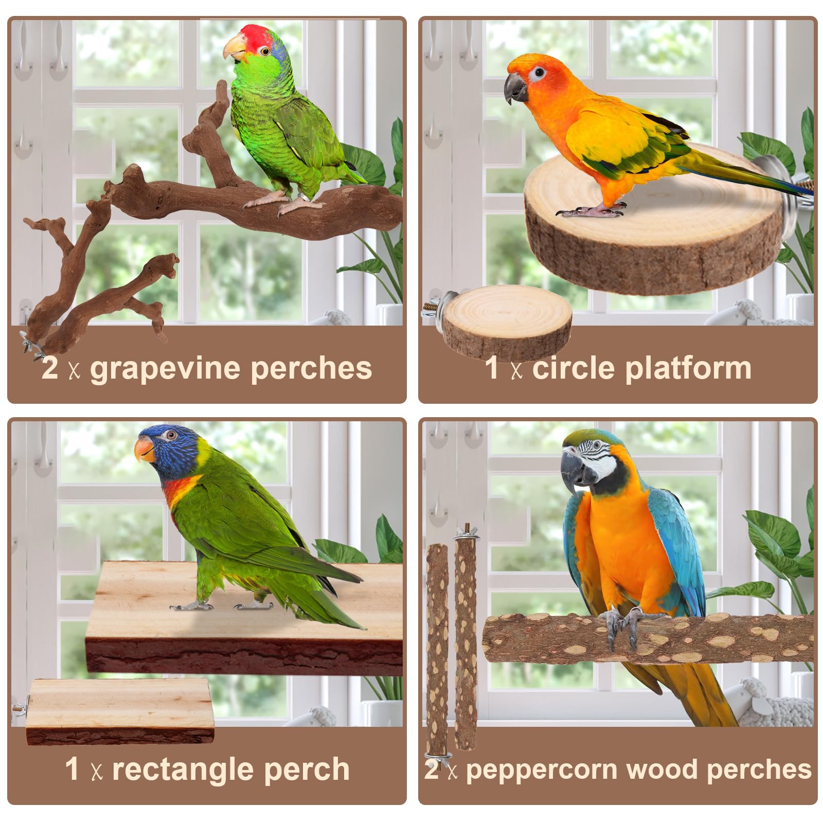 lovyoCoCo parrot-perch grooved-surface enhances grip and foot exercise.