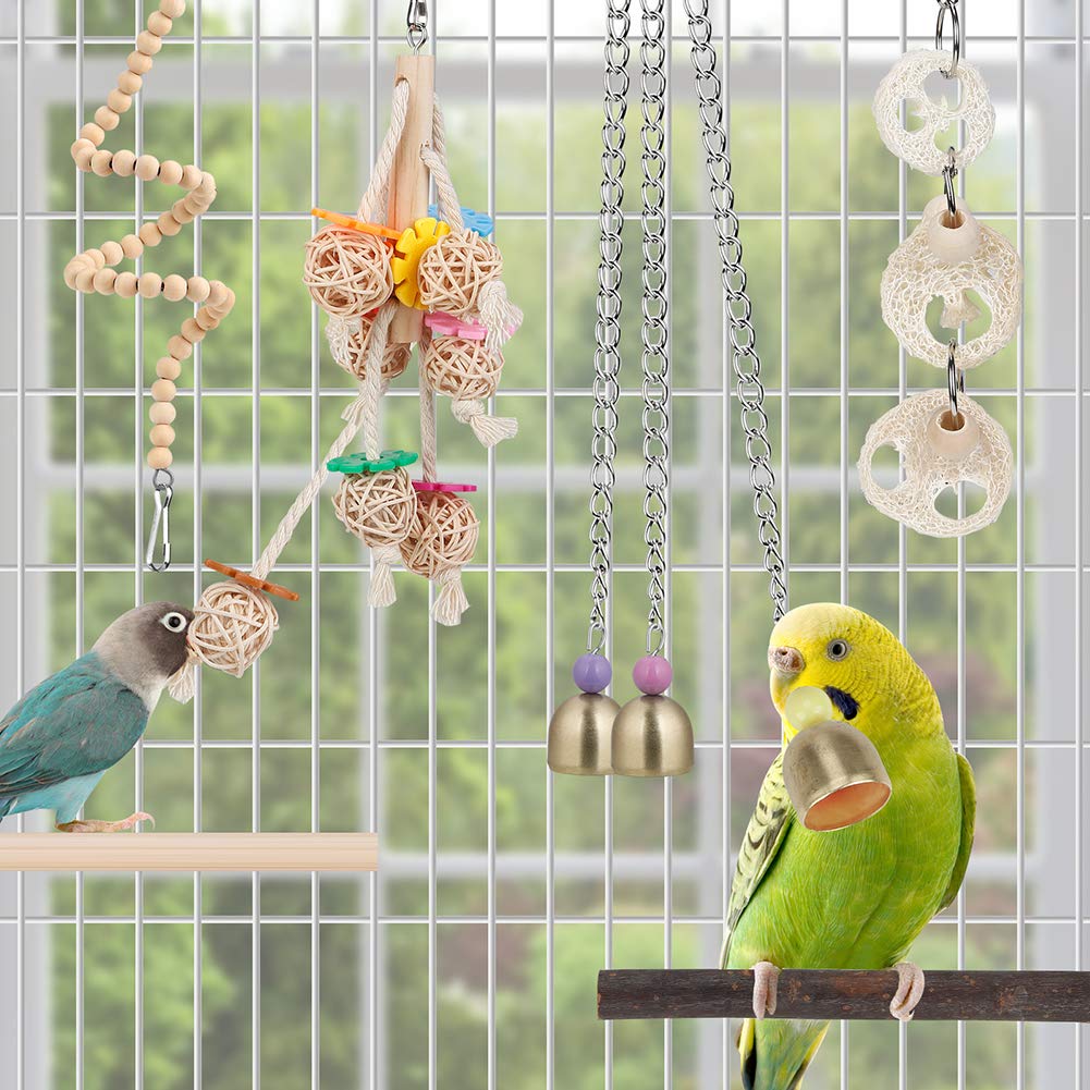 lovyoCoCo hanging bell provides audible entertainment for parrots.