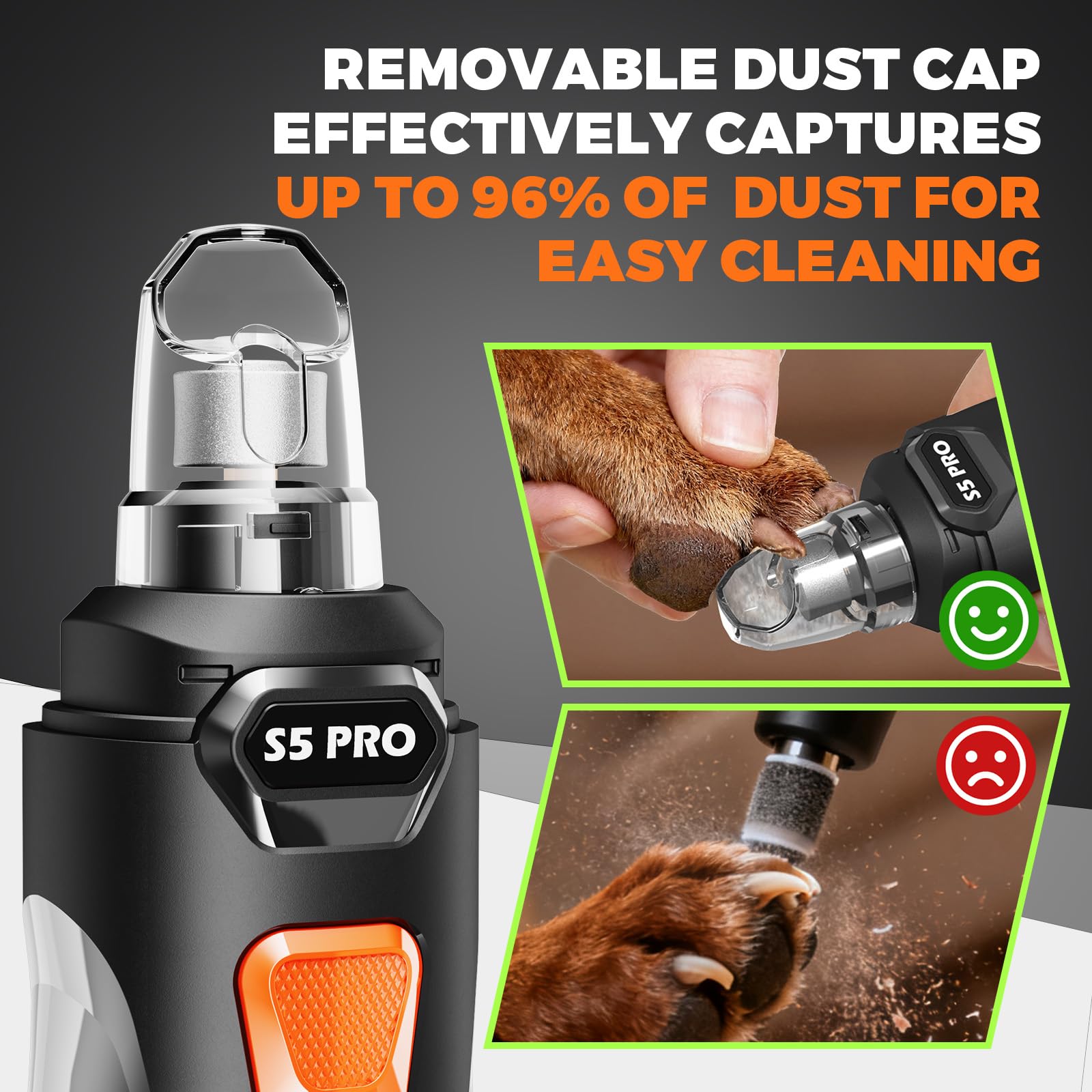 Low-vibration operation keeps pets calm during trimming.