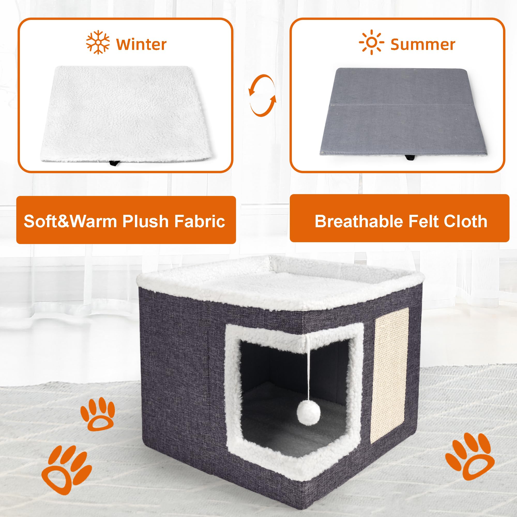 Loyareal cat house easy foldable assembly without tools