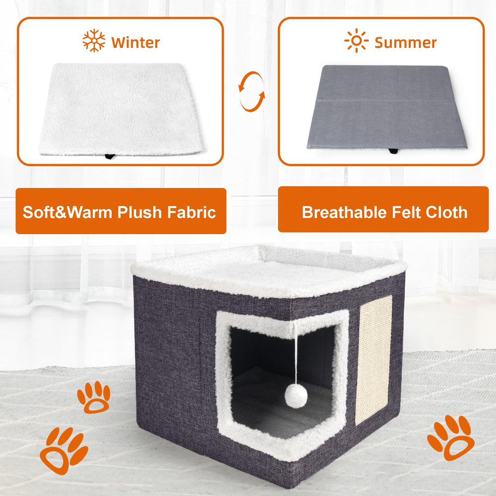 Loyareal cat house easy foldable assembly without tools