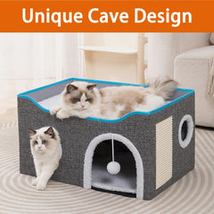 Loyareal cat hideaway condo offers a cozy private nook for naps.