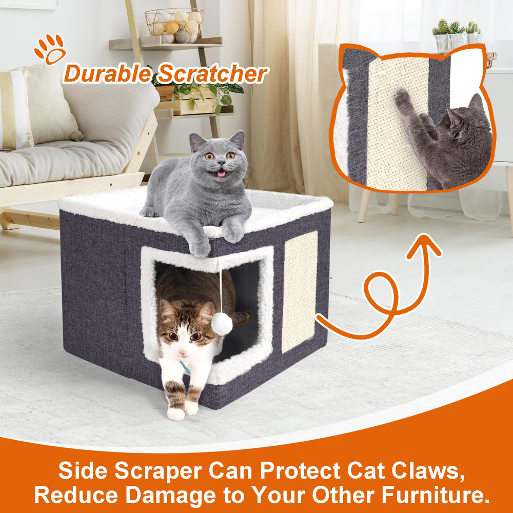 Loyareal cat house scratch pad on the side with sisal for durable scratching