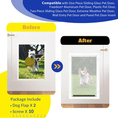 LPLSWYB frosted transparent dog door flaps provide discreet visibility and weather resistance