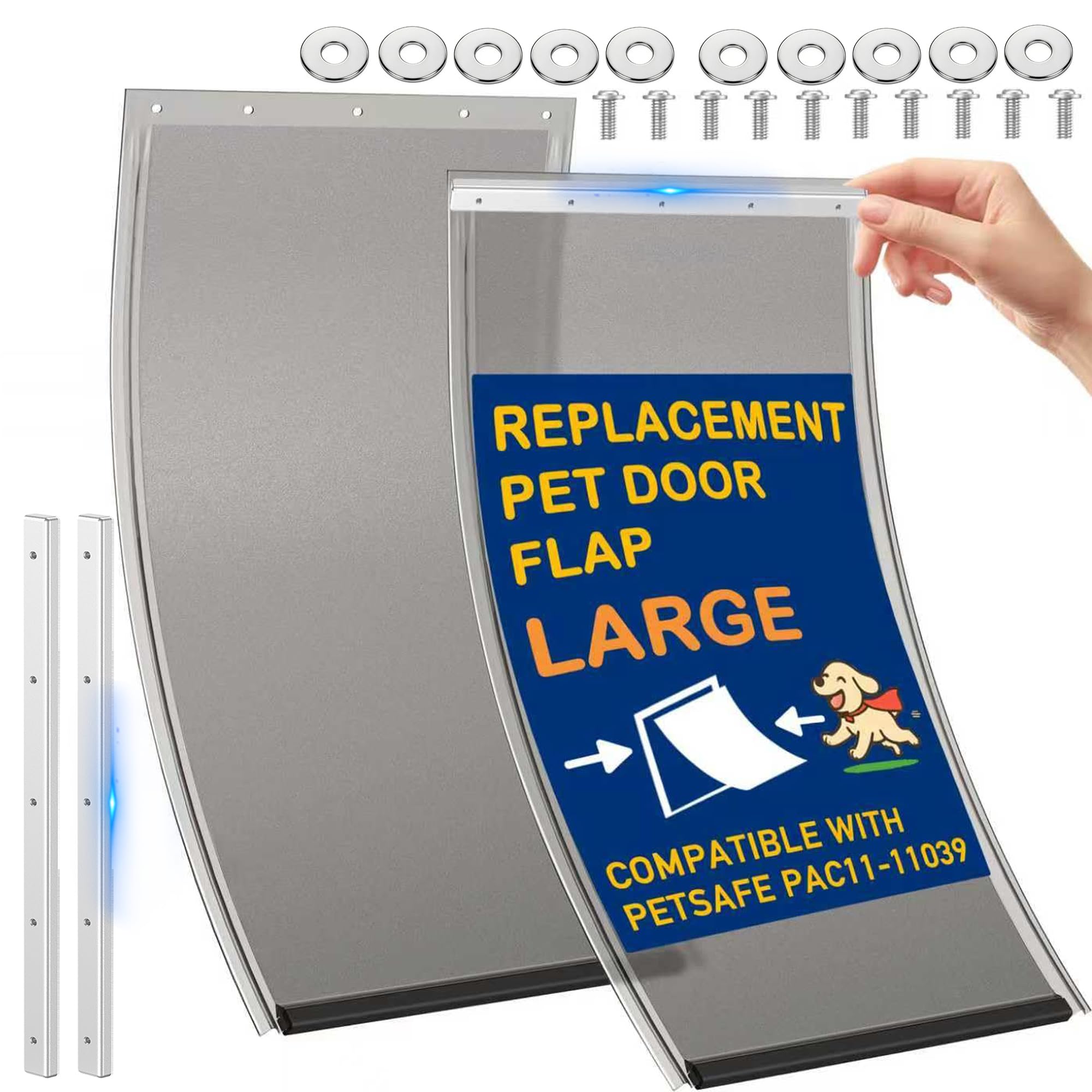 LPLSWYB dog door flap pack front view for easy replacement
