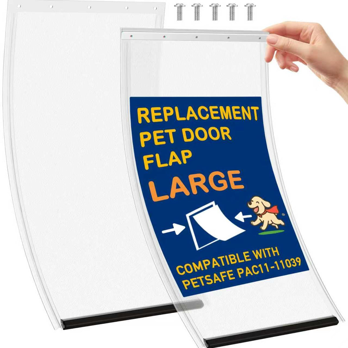 LPLSWYB large dog door flaps pack for secure weather sealing