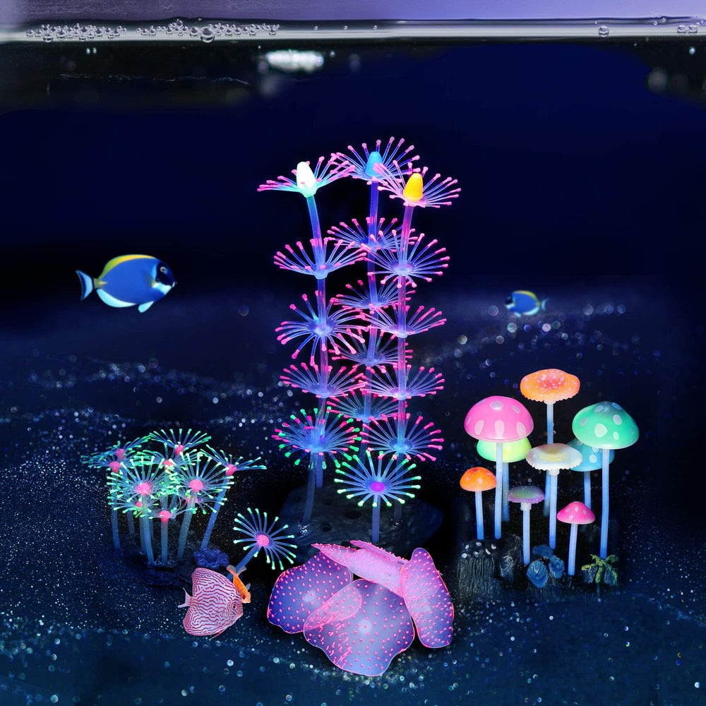 Lpraer coral reef glow decor adds color and depth to tanks