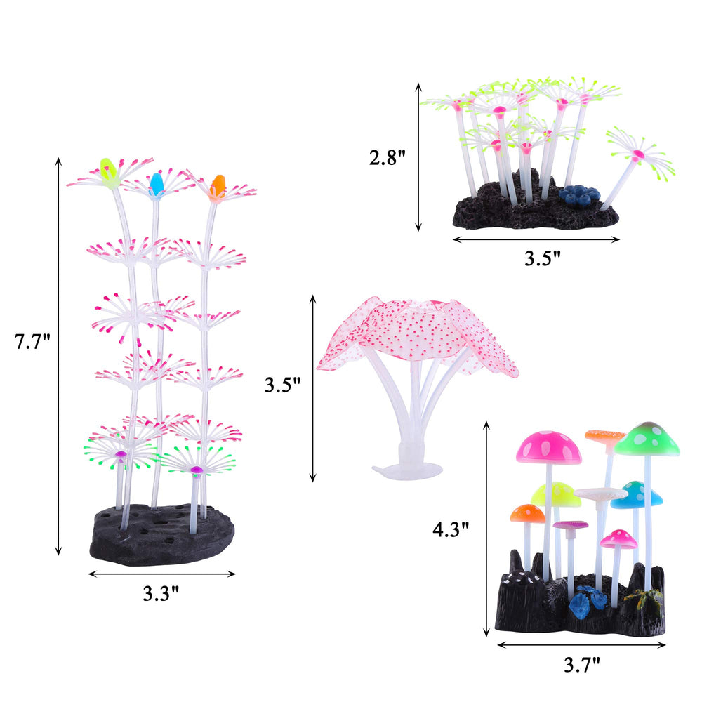 Lpraer mushroom glow ornament adds focal interest mid-water
