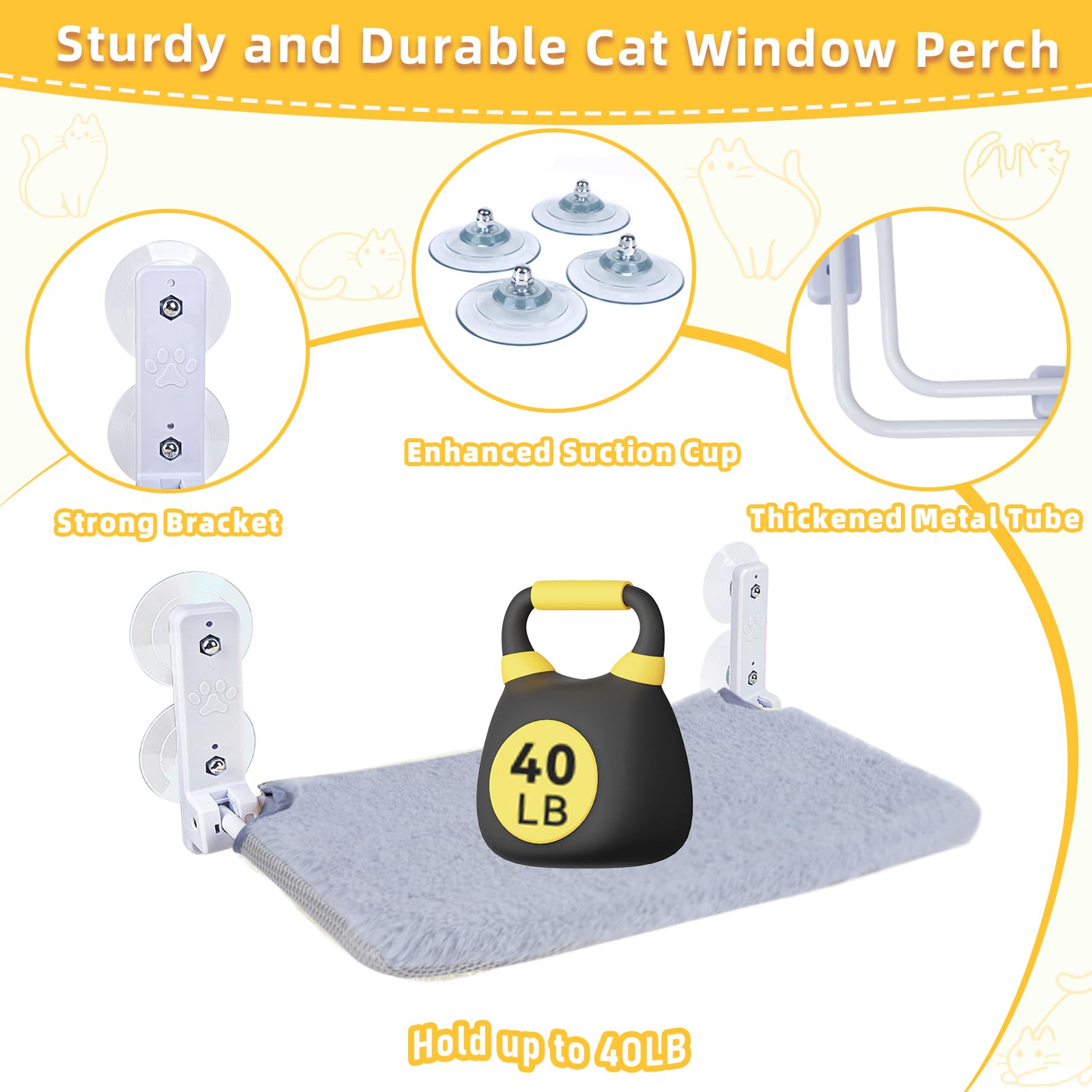lrjrizzo cat window perch easy installation in minutes without tools.