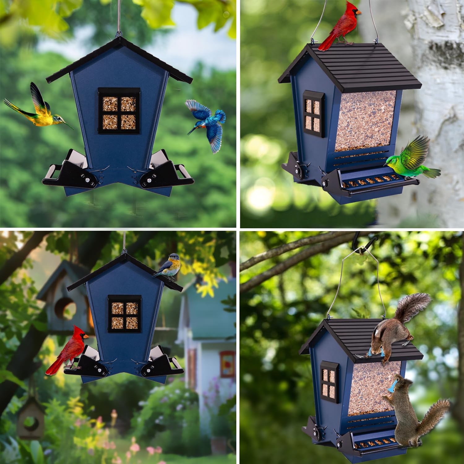 LSCQYYCC Bird Feeder large-capacity container reduces frequent refills during busy seasons.