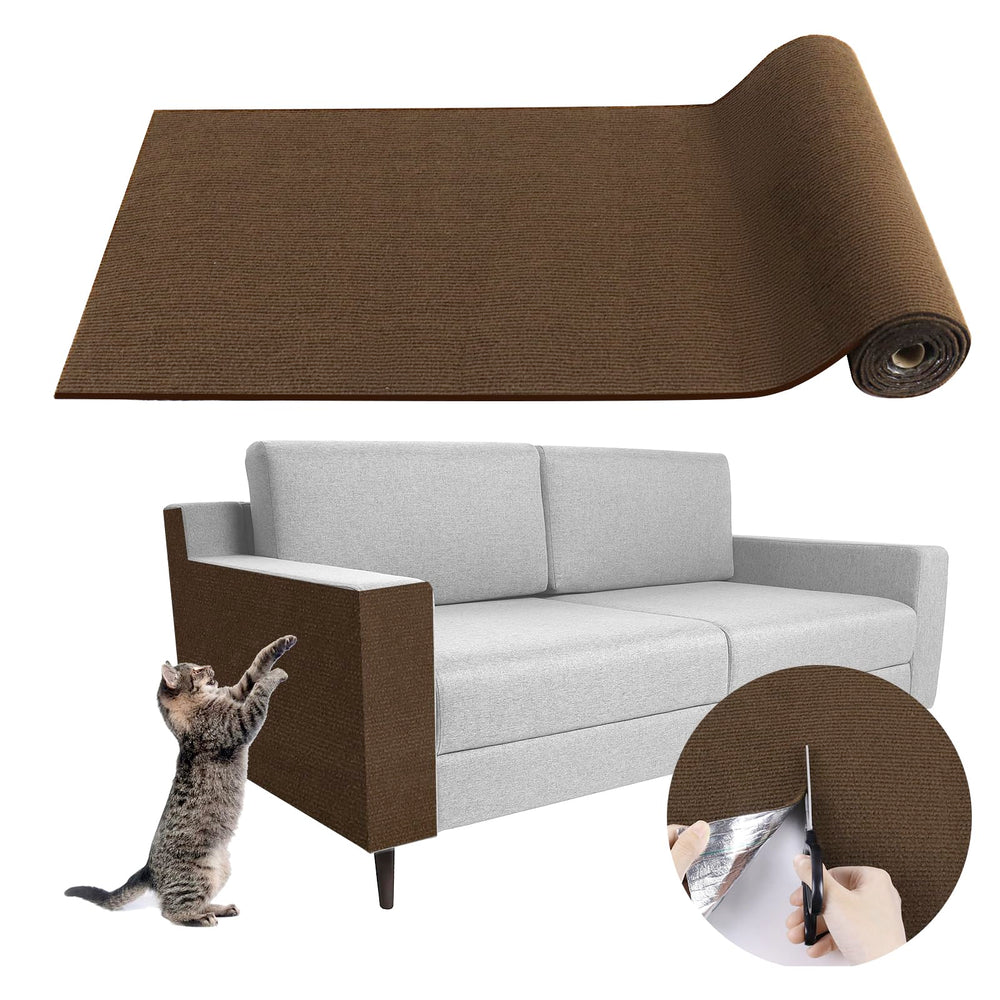 LSGCQ climbing cat scratcher mat adhesive back secures with residue-free mounting.