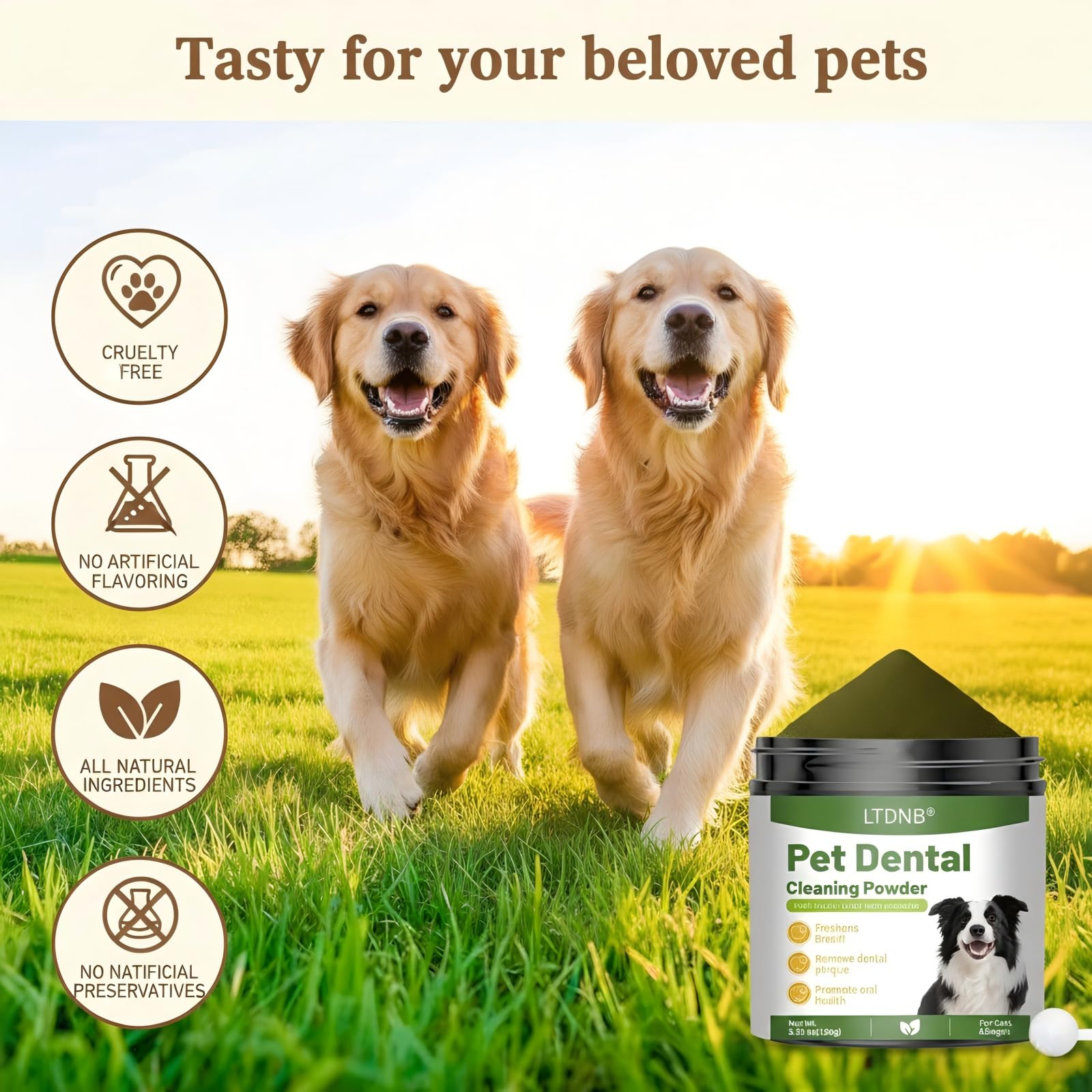 LTDNB Dog Dental Powder gum-health supports healthier gums with daily use.