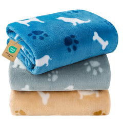 Luciphia 3-pack dog-printed blanket set adds charm to carriers and nap spots