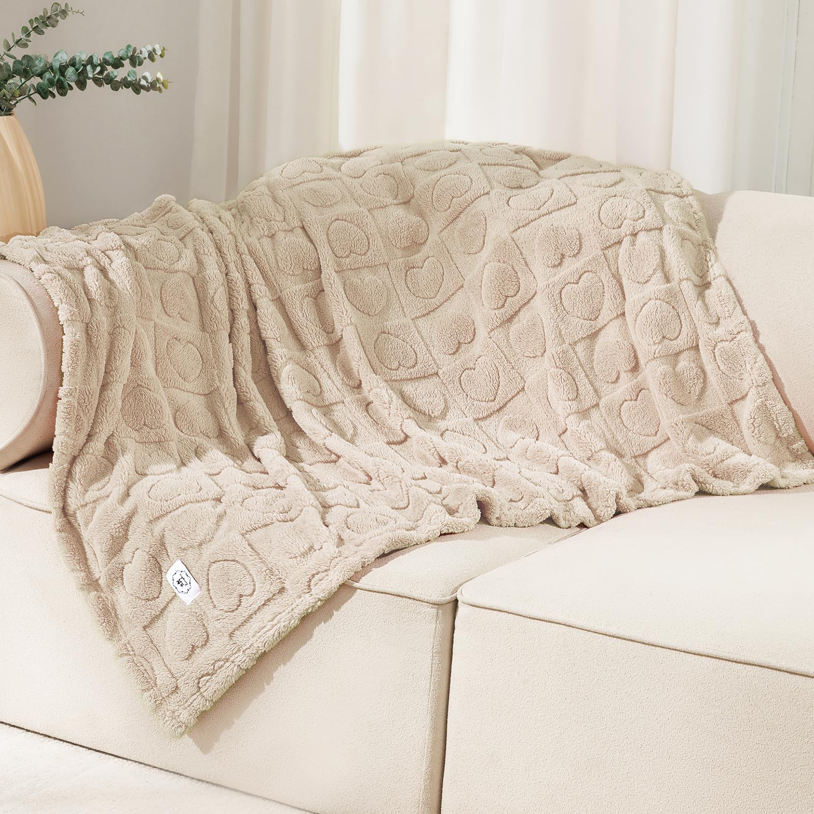 Luciphia beige indoor pet blanket designed for daily use.