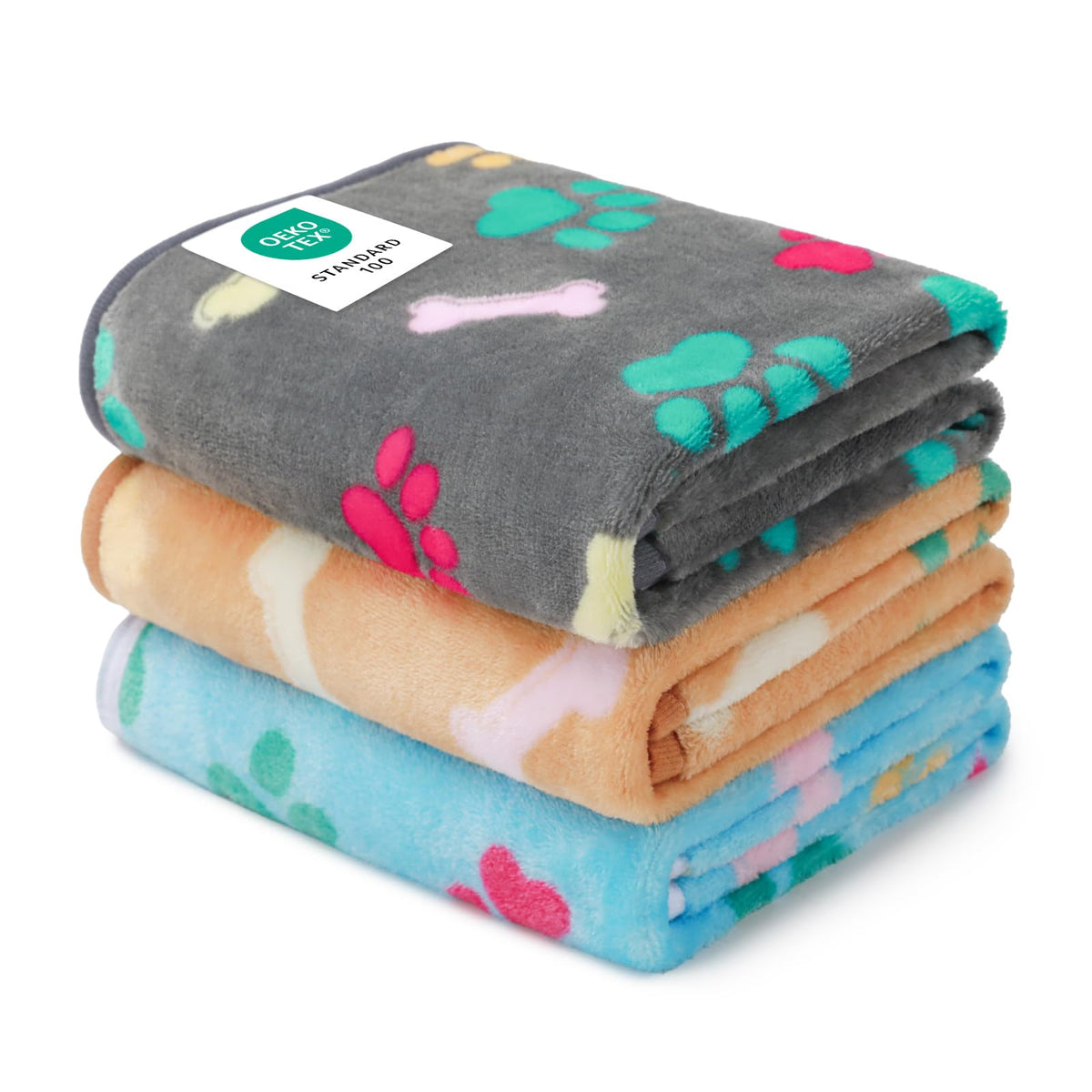 Luciphia blanket with paw print design for pets on sofas and beds