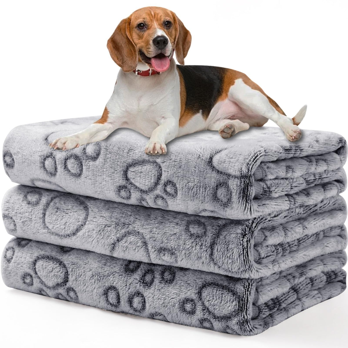 Luciphia blanket paw print pack3 front: cozy, durable, and travel-ready.